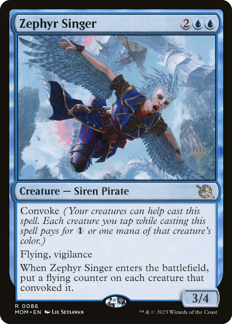 Zephyr Singer (PPMOM-86P) - March of the Machine Promos [Rare]