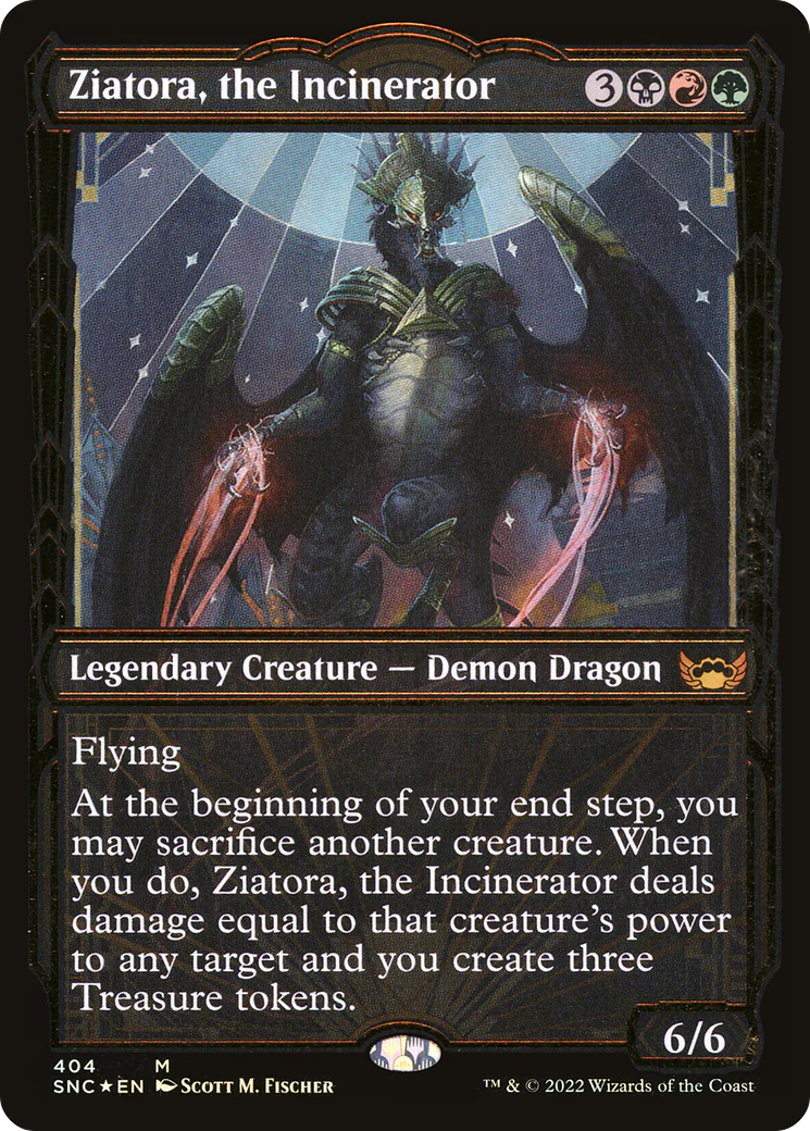 Ziatora, the Incinerator (SNC-404) - Streets of New Capenna: (Showcase) Foil [Mythic]