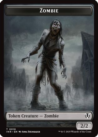 Zombie (0010) // Blood Double-Sided Token (INR-10 // 21) - Innistrad Remastered Foil [Token]