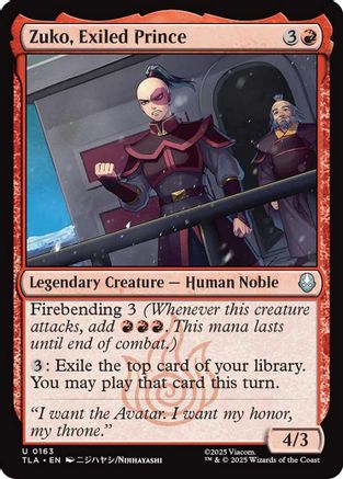 Zuko, Exiled Prince (TLA-163) - Avatar: The Last Airbender [Uncommon]