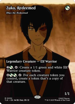 Zuko, Redeemed - Rhys the Redeemed (Borderless) (TLE-052) - Avatar: The Last Airbender: Eternal-Legal Foil [Uncommon]